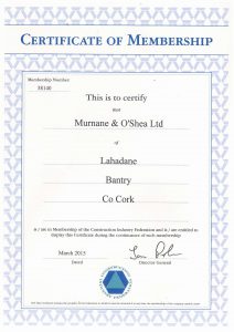 CIF Certificate of Membership 2015